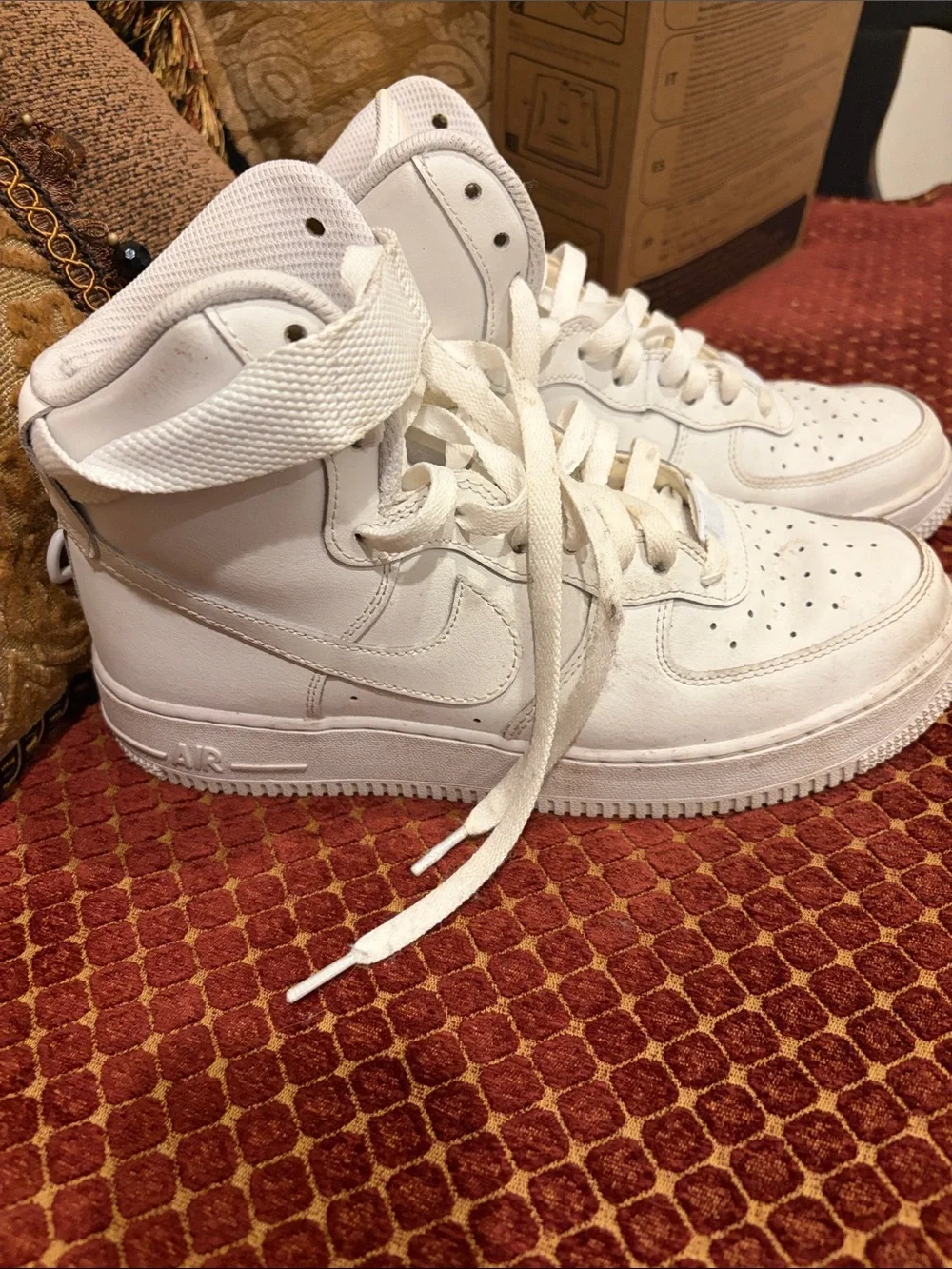 Nike White Air Force 1 High Top Sneakers